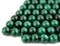 The Bead Chest Half-Drilled Round Malachite Beads 8.25mm, Set of 70 Green Stone